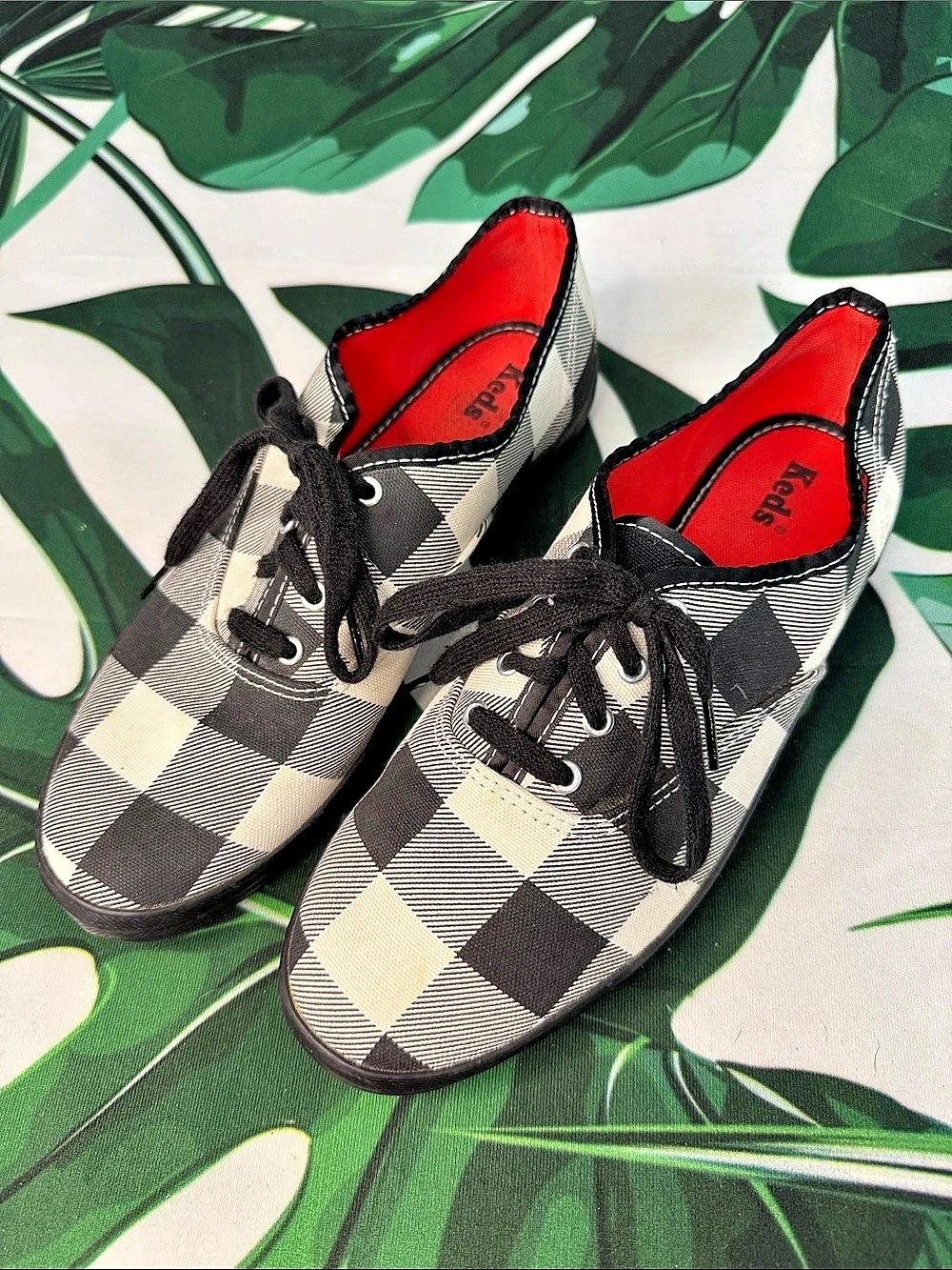 Keds Champion Buffalo Check Black White Sneakers